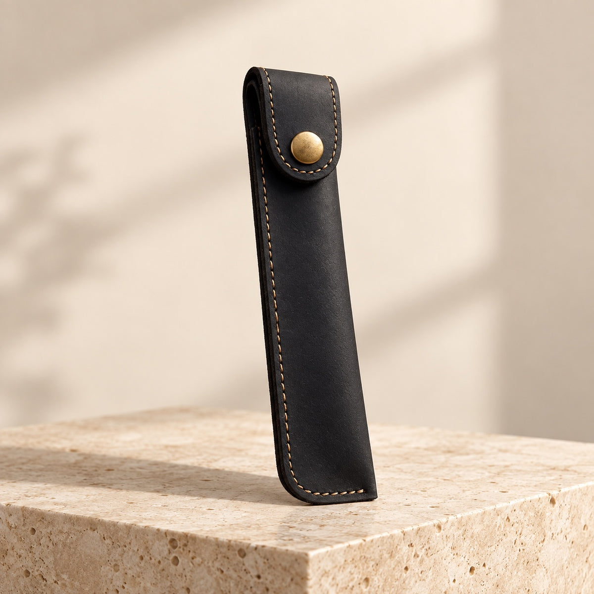 ForeverSleeve leather case for ForeverPen with snap closure